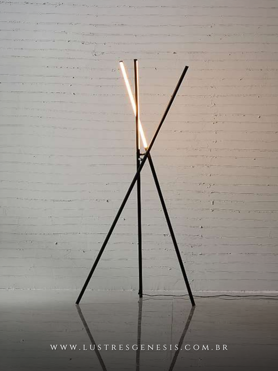 Abajur De Chão Coluna Minimalista Luxo Sala De Estar